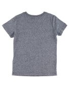 T-Shirt en Coton Carlino à logo rond chiné gris anthracite